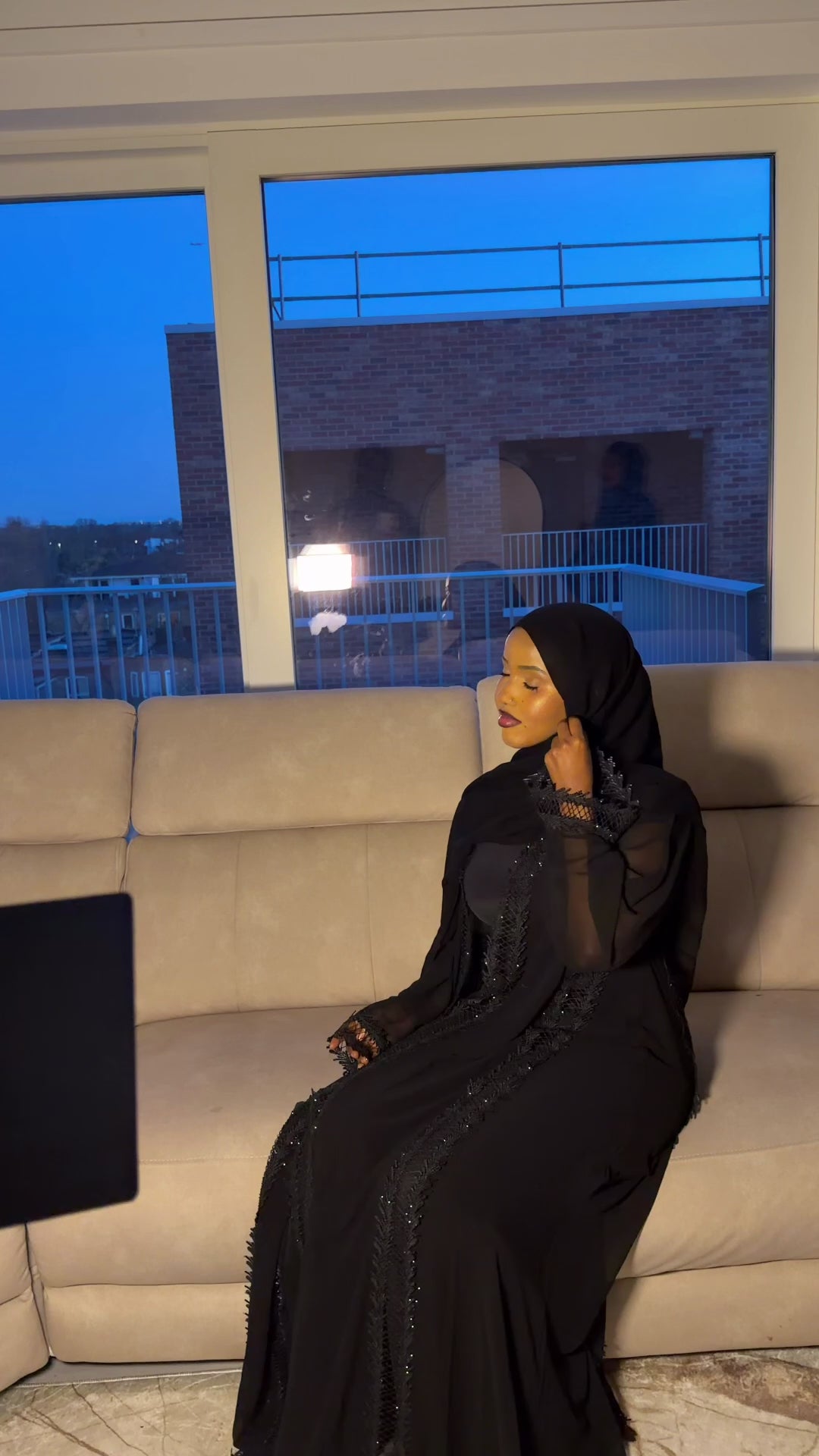Black, see through abaya